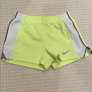 Nike Girl’s Neon Yellow and White Athletic Shorts